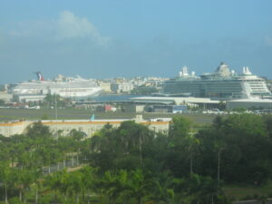 Cruise ship view from Sheraton Puerto Rico Hotel and Casino