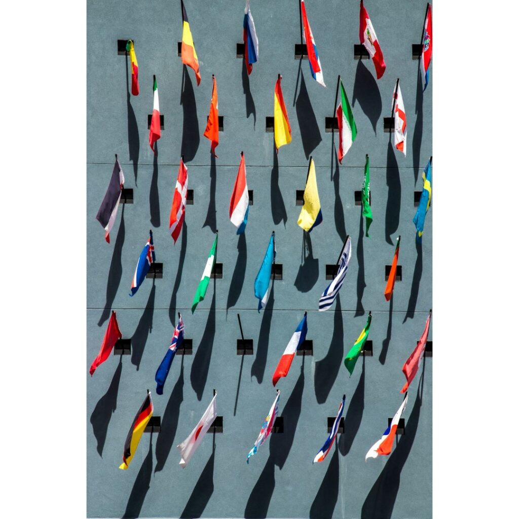Flags representing the different united nations.