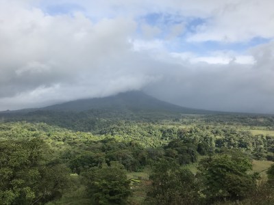 View of Arenal volcano during my Costa Rican adventure.