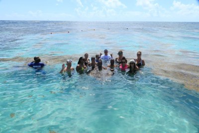 FAM group at Stingray city on the island of Antigua