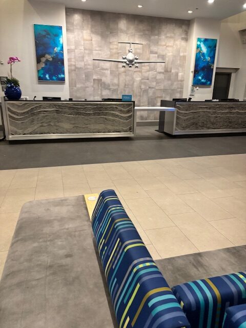 Reception area of Embassy Suites Miami International Airport hotel