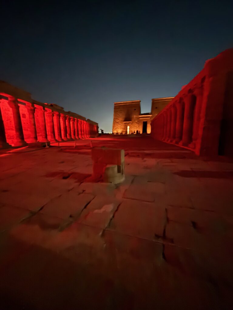 Ruins of an Egypt temple .