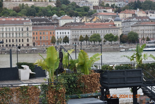 The Danube River runs in the middle of Buda and Pest.