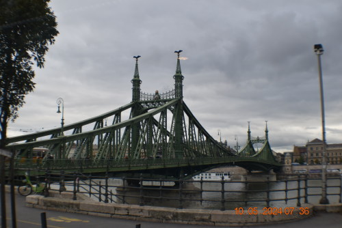 One of the 11 bridges in Budapest.