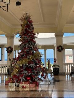 The Grand Palladium was decorated with Christmas decorations.