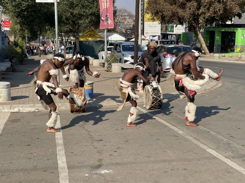 Traditional street dance in South Western Township.