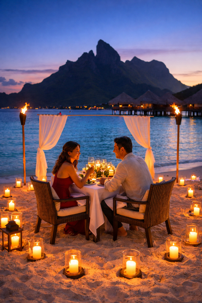 TDV's Luxury travel guide includes dinner on the beach.